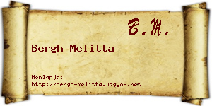 Bergh Melitta névjegykártya